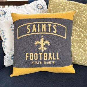 New Orleans Saints NFL Handmade reworked t-shirt 16x16 throw Pillow Cover